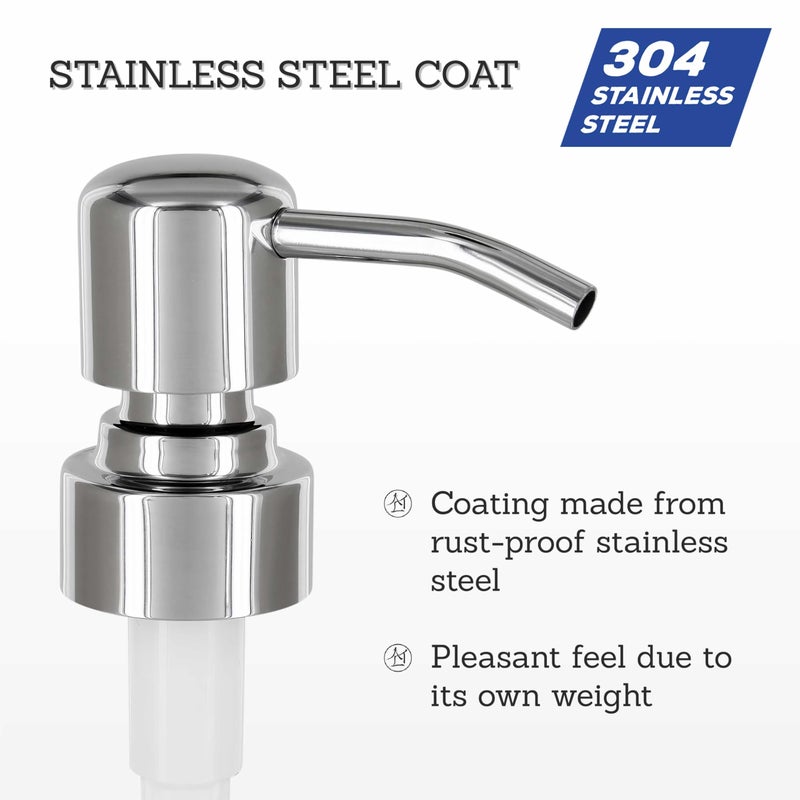 ALTGLAS Stainless Steel Soap Pump 'Zagreb' as Replacement for Liquid Hand Soap Dispensers and Bottle Upcycling (Silver Chrome) - Fits e.g. Jack Bottle - Image 3